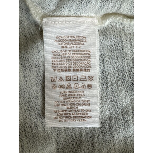 Free People Size M Marakesh Embellished Crochet Sweater Top Ivory Cotton New - Picture 11 of 13